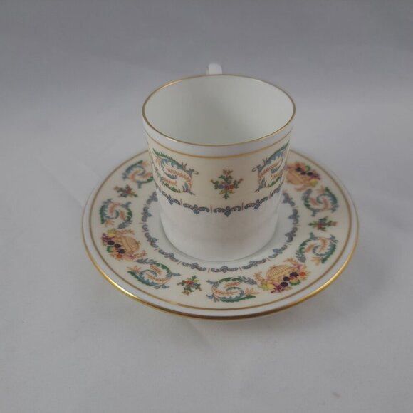 Aynsley Banquet Flat Demitasse Cup Saucer Set Fine Bone China England - Picture 4 of 16
